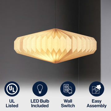Nolan 21.25" Modern Vintage Honeycomb Shade LED Pendant Light